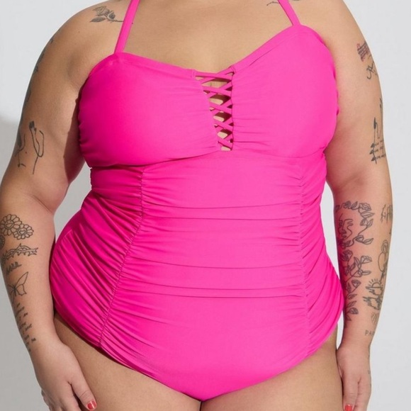 Torrid Wireless Lattice Front One Piece - Picture 6 of 6